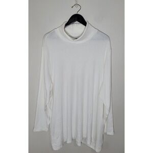 J. Jill Perfect Pima Womens 4X Turtleneck Shirt Top White Tunic Casual Classic